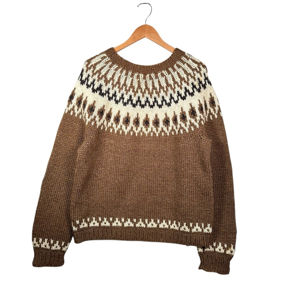 VINTAGE Chunky Wool Knit Fair Isle Sweater - Picture 5 of 5